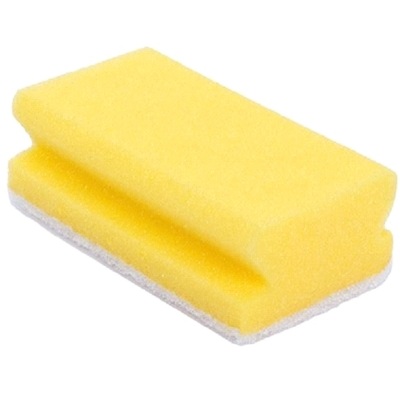 130582: Éponge à récurer synthétique - 13 x 7 cm - JAUNE/BLANC - 5 pièces