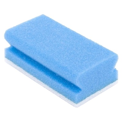 130580: Éponge à récurer synthétique - 13 x 7 cm - BLEU/BLANC - 5 pièces