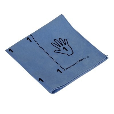 1334BL-P: Lavette microfibres Greenspeed Topswipe avec impression de la technique de pliage - 40 x 40 cm - BLEU