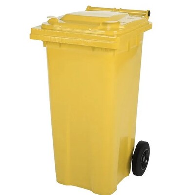 750256: Conteneur mini avec 2 roues - 140 l - JAUNE