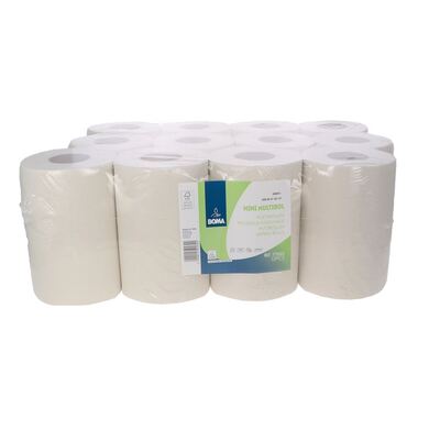 773002: Mini Centerfeed Multirol - tissu recyclé - 1 pli - 120 m x 20 cm - BLANC - 12 rouleaux